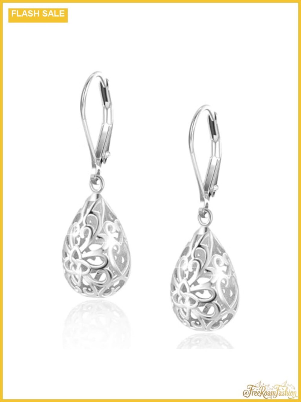 925 Sterling Silver Teardrop Dangle Earrings Hypoallergenic Gift Box